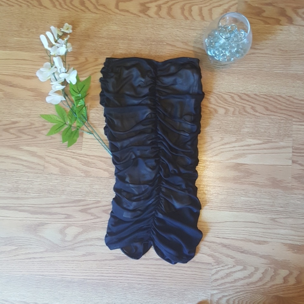 Mesh Ruched Bodycon Skirt - Picture 3 of 8